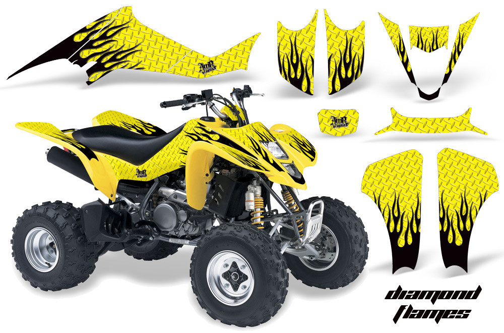 Suzuki LTZ 400 03-08 Graphics DiamondFlames Yellow